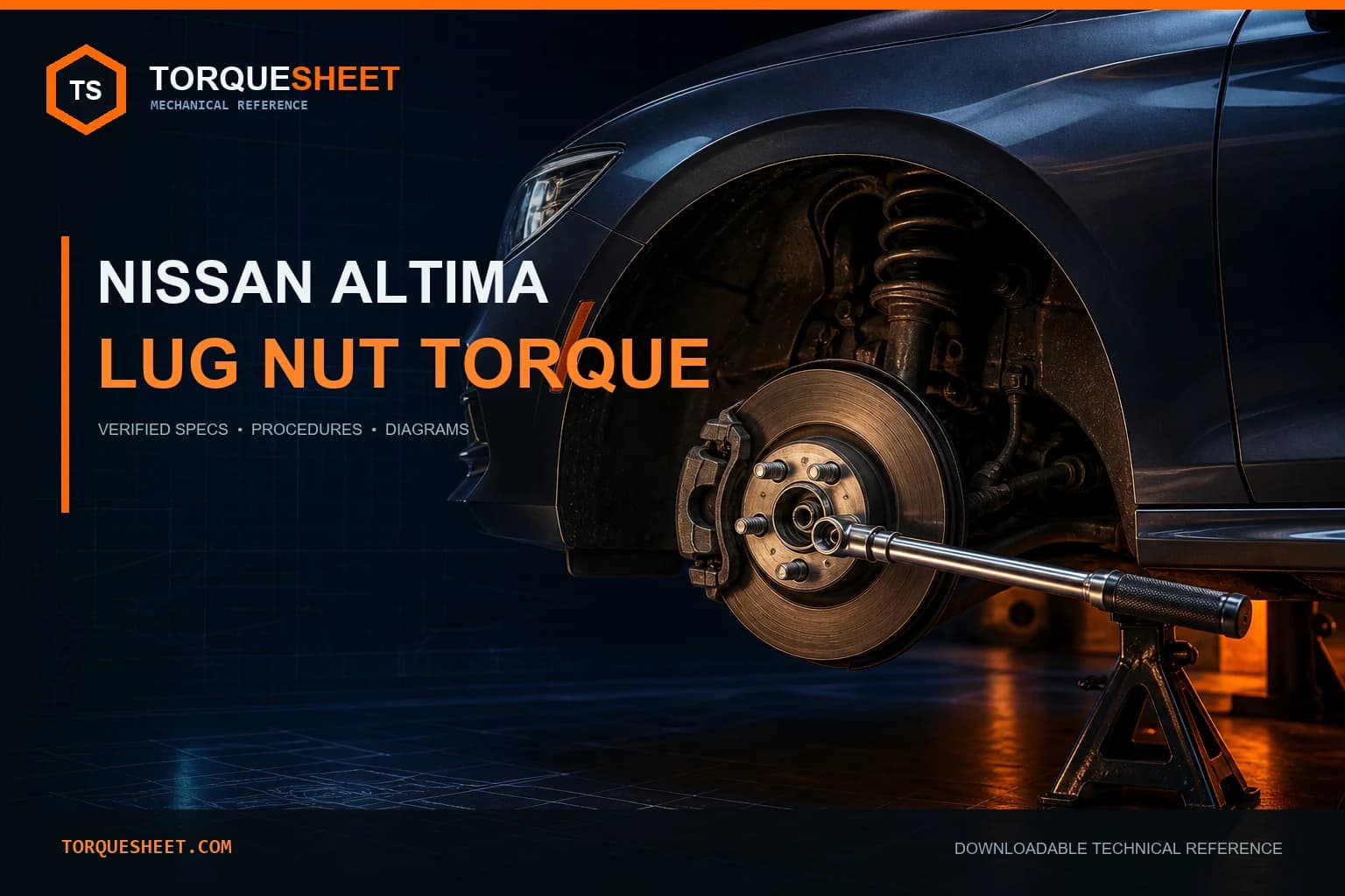 Nissan Altima Lug Nut Torque Spec and Tightening Pattern — TorqueSheet technical feature image
