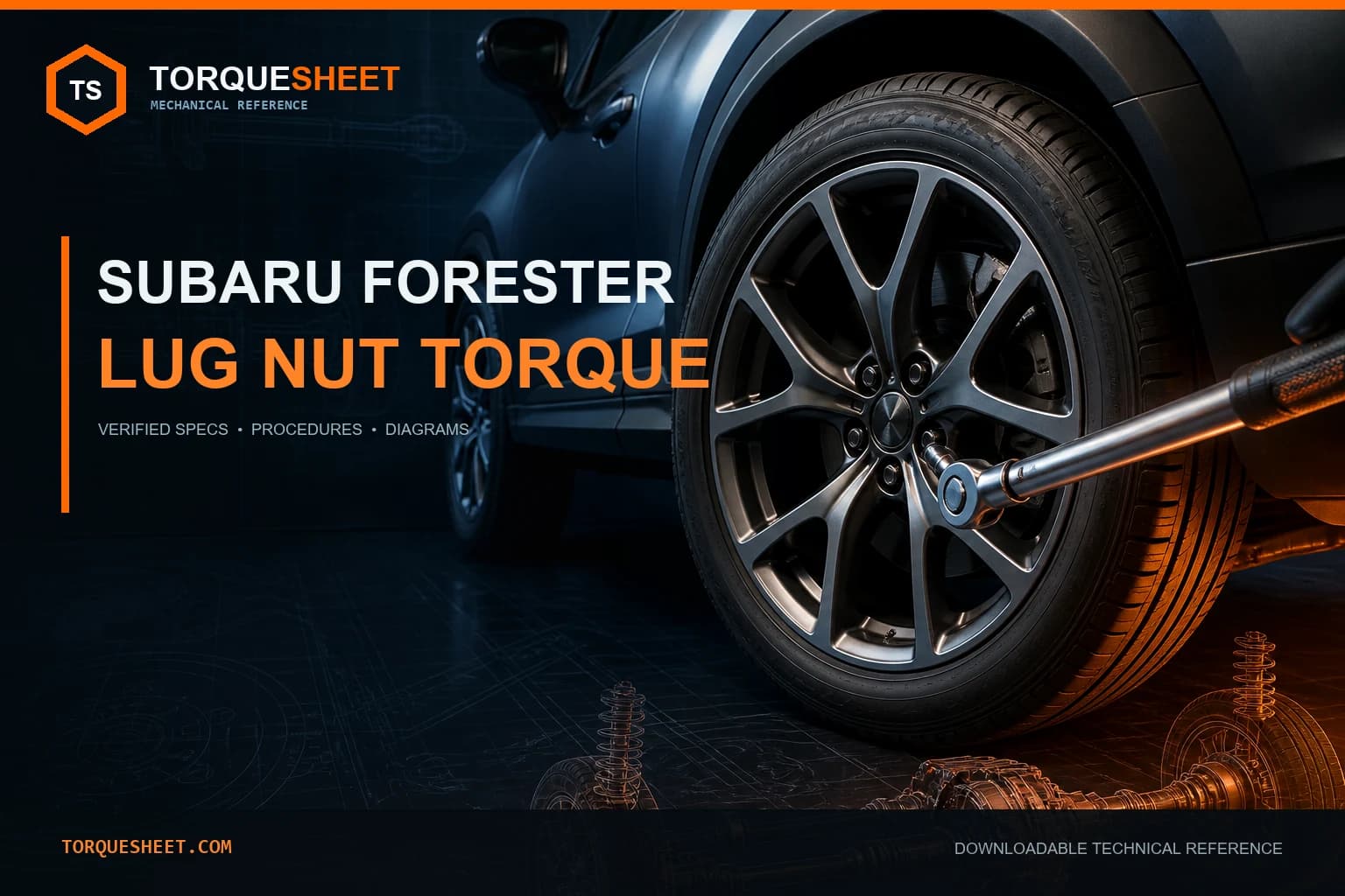 Subaru Forester Lug Nut Torque Spec: 89 ft-lb Guide — TorqueSheet technical feature image
