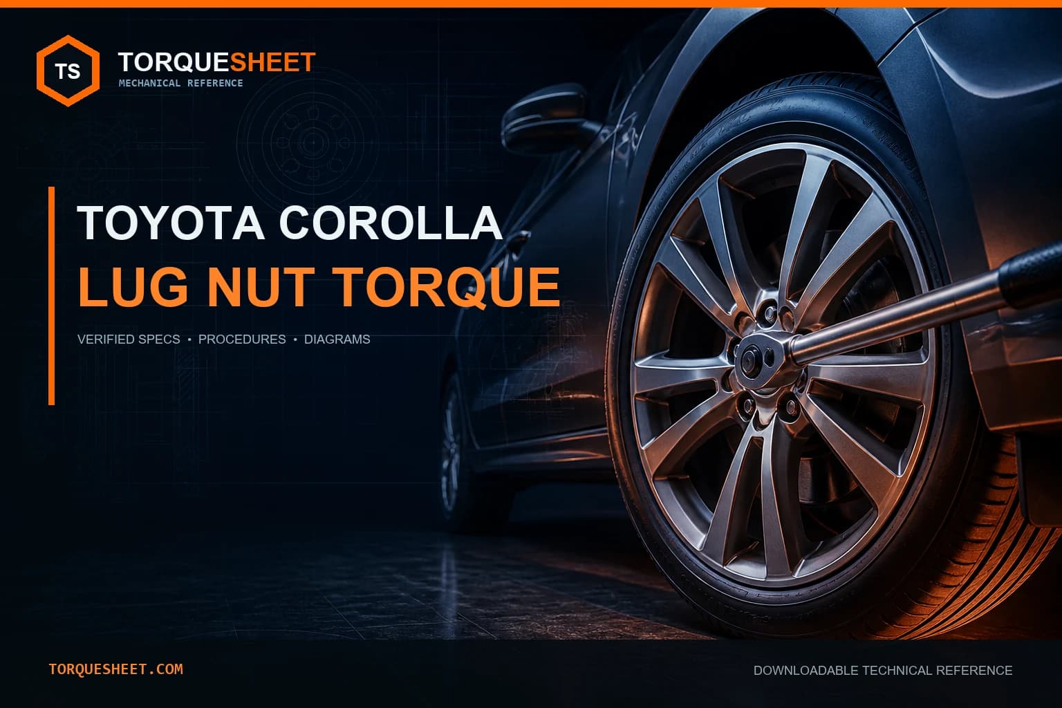 Toyota Corolla Lug Nut Torque Spec: 76 ft-lb Guide — TorqueSheet technical feature image