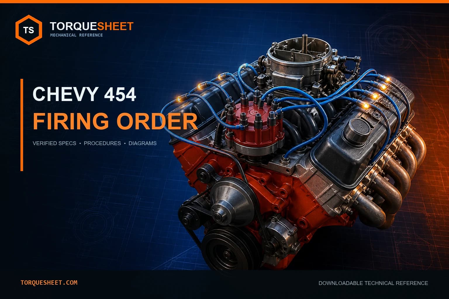Chevy 454 Firing Order, Distributor Direction, and Diagram — TorqueSheet technical feature image