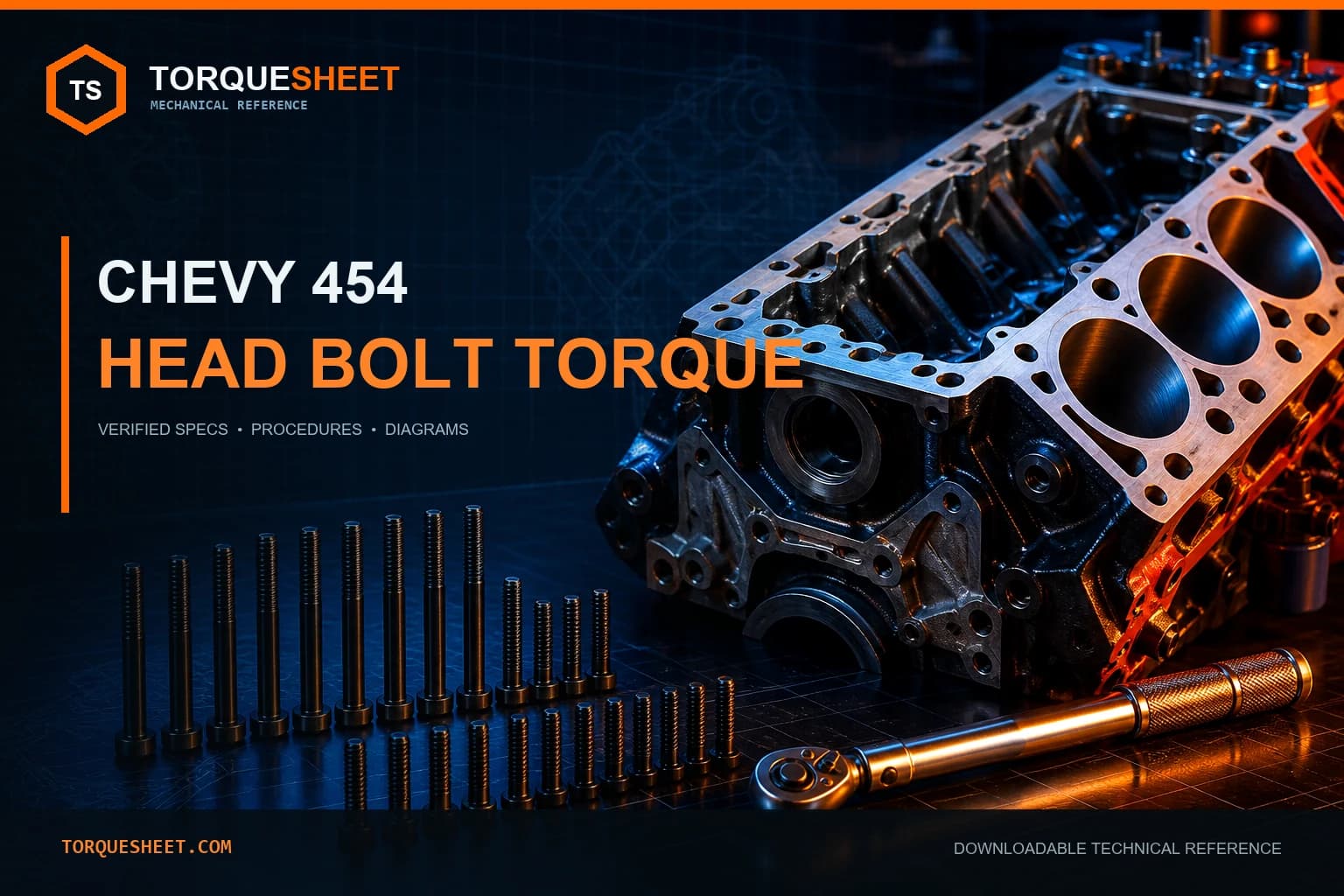 Chevy 454 Head Bolt Torque Specs, Stages, and Sequence — TorqueSheet technical feature image