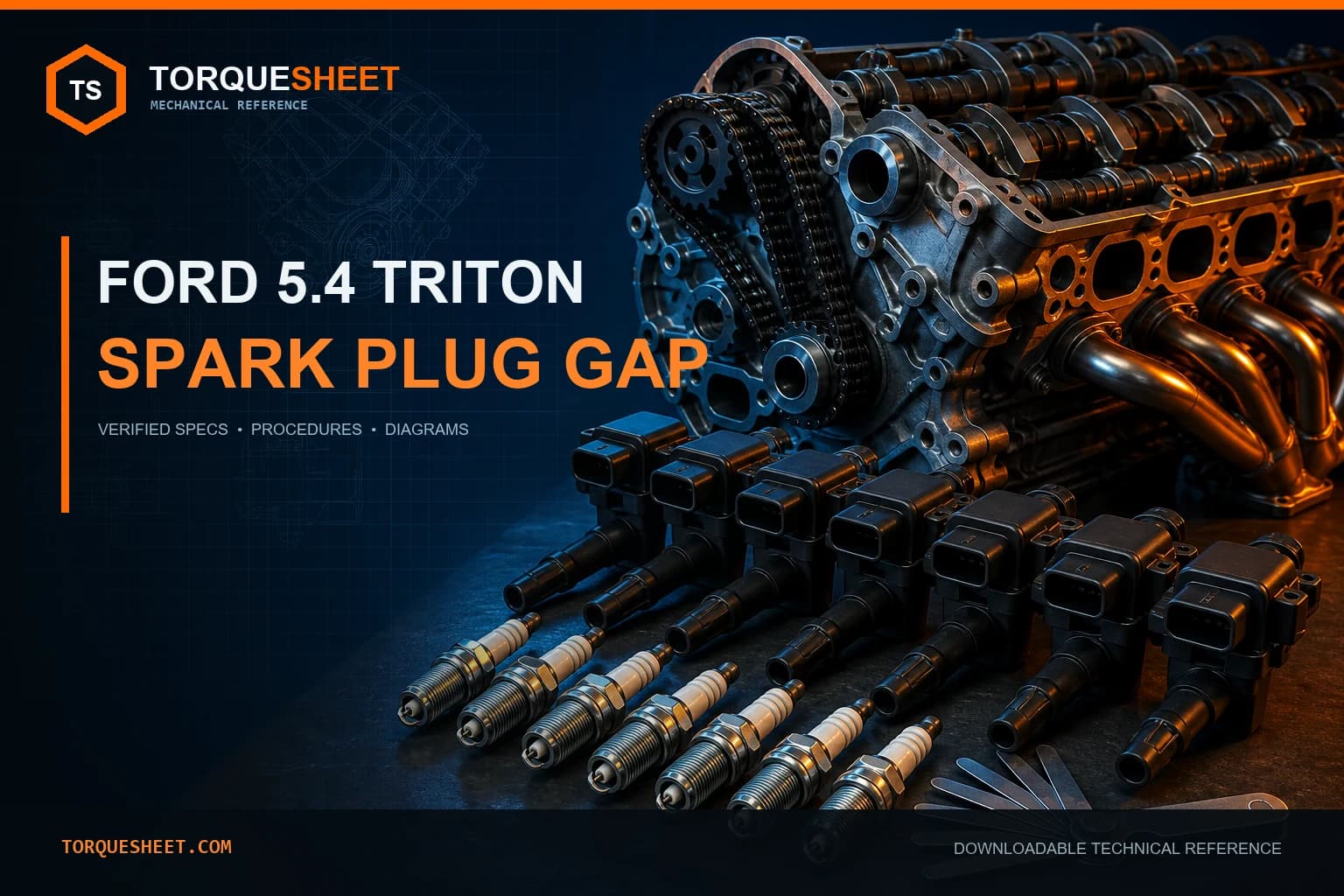 Ford 5.4 Triton Spark Plug Gap by Application — TorqueSheet technical feature image